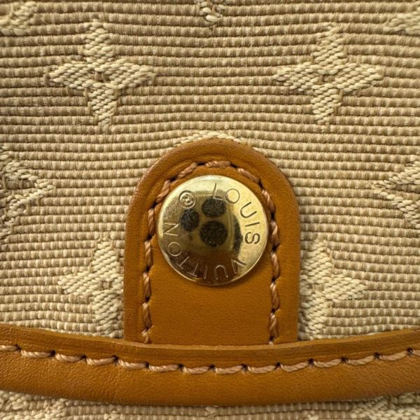 Louis Vuitton 黃色丹寧拼焦糖皮革斜背包 