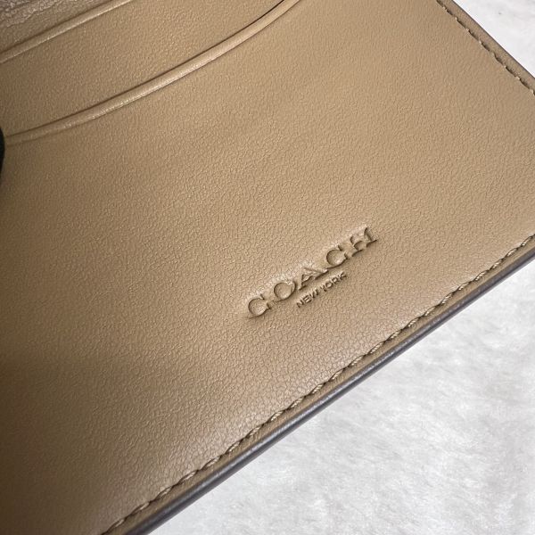 COACH 經典LOGO卡袋皮夾棕色 