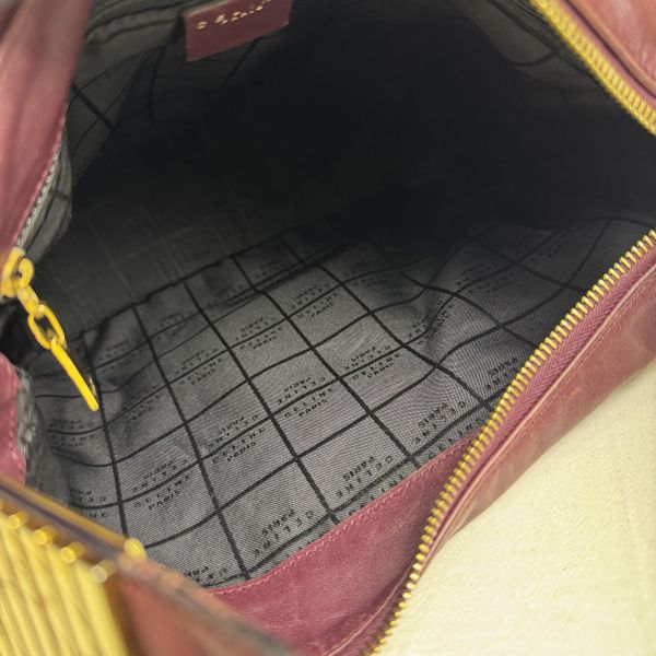 Celine 酒紅色單肩包 