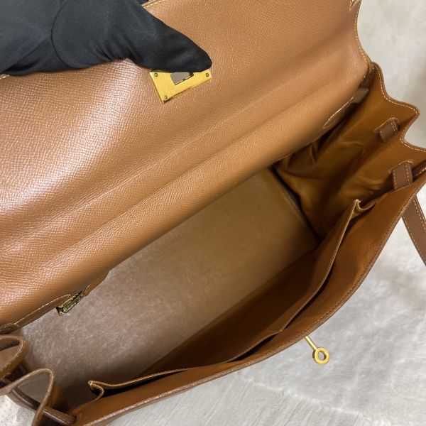 Hermès Kelly 凱莉包 35 金棕金扣 