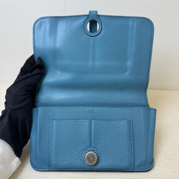 HERMÈS Béarn 牛仔藍長夾 
