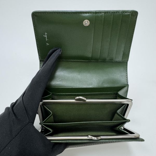 Agnes b. 淺綠 綠邊短款錢包 