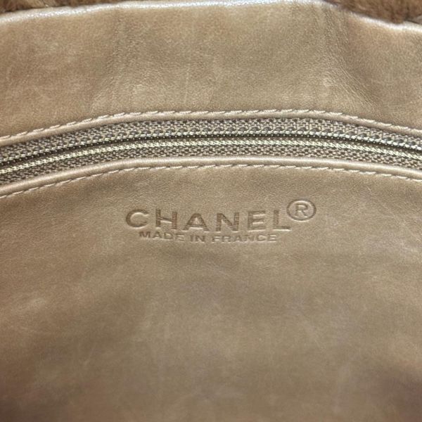 CHANEL 棕色皮草托特包 