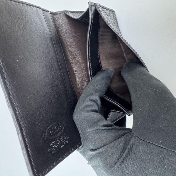 TODS 黑色鱷魚皮卡包 