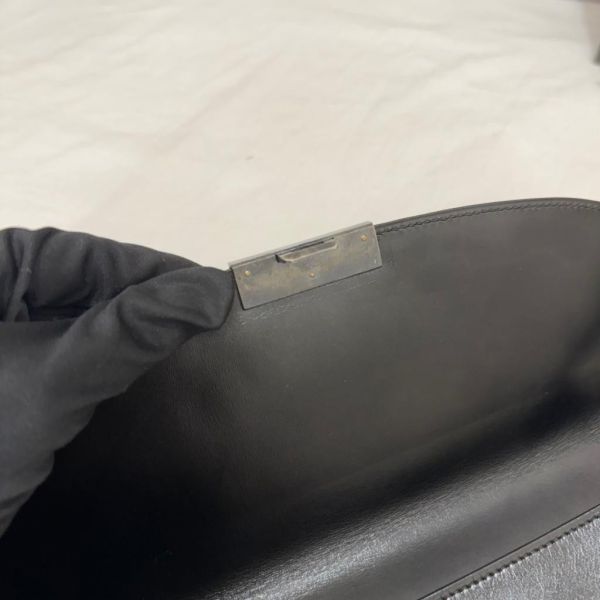Hermès黑色皮革手拿包 