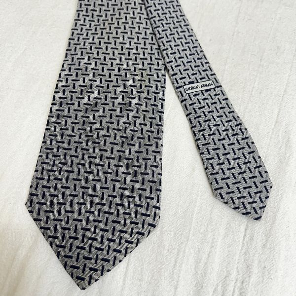 Giorgio Armani 藍色鎖鏈領帶（中古） 