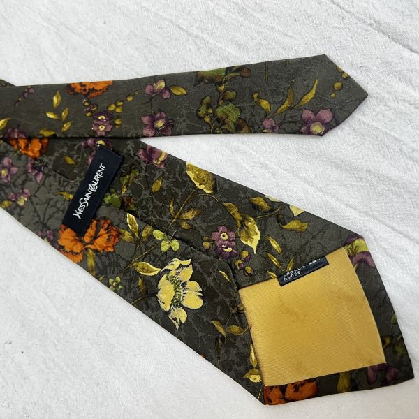 YSL 花卉圖案領帶（中古） 