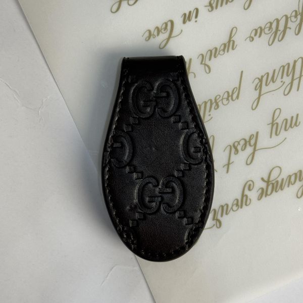 Gucci 古馳 壓紋皮革磁吸式鈔票夾 