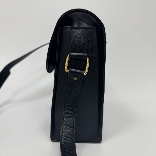 YSL 黑色鱷魚皮 斜挎包 