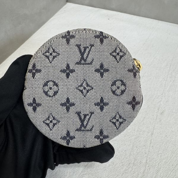 Louis Vuitton 灰色提花布零錢包 