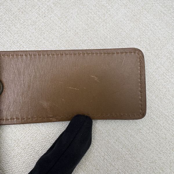 Bottega Veneta 金色圓頭 棕色編織 皮帶 腰帶 