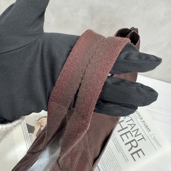 Hermès 帆布拼皮革手提包 