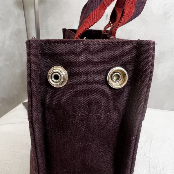 Hermès 酒紅中號帆布手袋 
