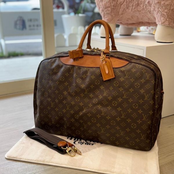 LOUIS VUITTON 復古Alize 老花皮革旅行袋 