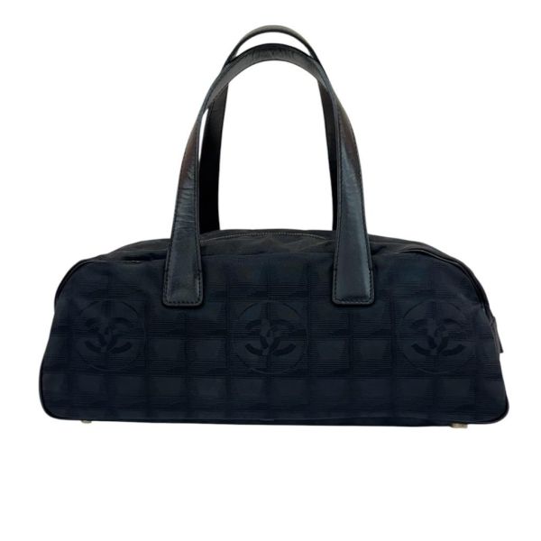 Chanel 黑色布面冰格拼皮棍 