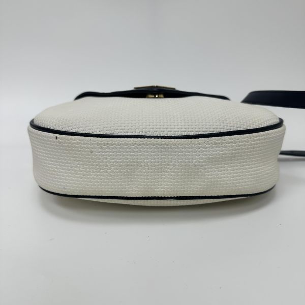 YSL Vintage 中古白色編織皮革信封斜背包包 