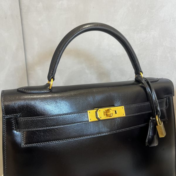 Hermès Kelly 32 黑色金扣 