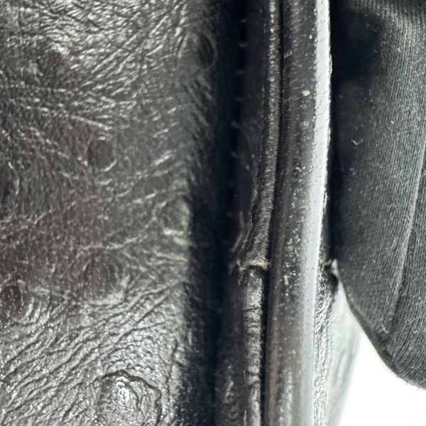 Versace 黑金鴕鳥紋手提包​​ 