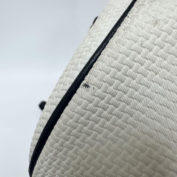 YSL Vintage 中古白色編織皮革信封斜背包包 