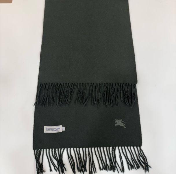 Burberry 純羊毛墨綠色圍巾 