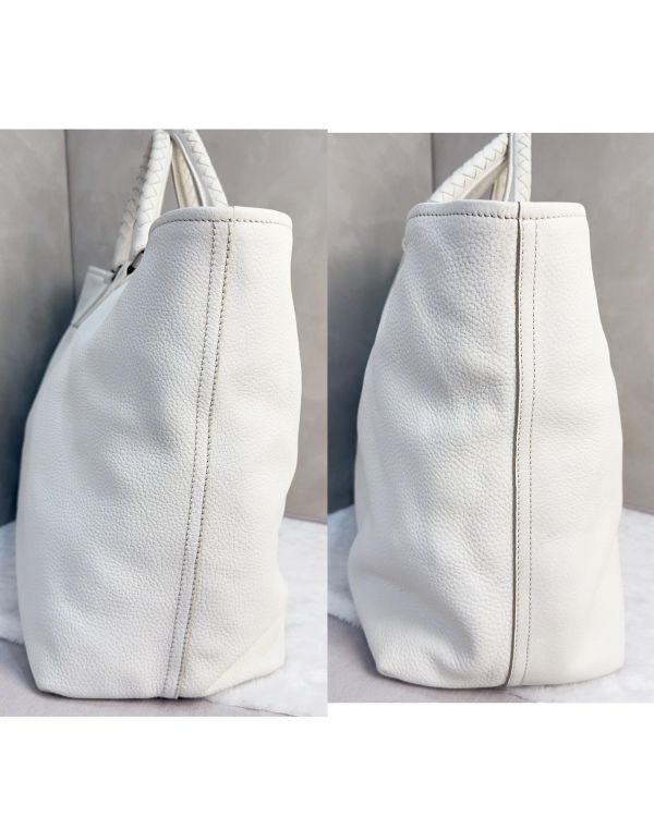 Bottega Veneta白色鹿皮皮革托特包 