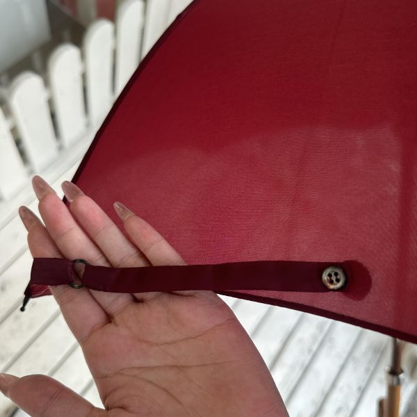 Hermès 愛馬仕 酒紅色長傘 