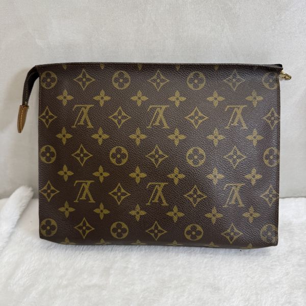 LV 老花洗漱大號手拿包 