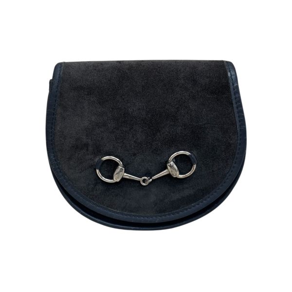 Gucci麂皮馬銜扣腰包 