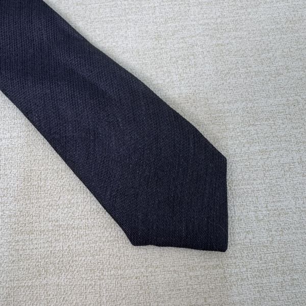 Armani 藍素面 領帶 領結 絲綢（中古） 