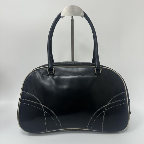 Prada Bowling Bag 黑色皮革保齡球包 