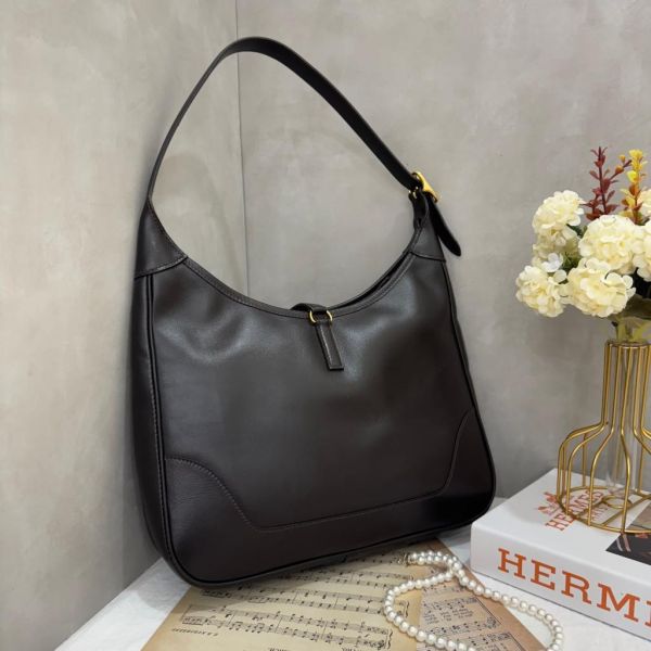 Hermès trim 31 深咖色肩背包 