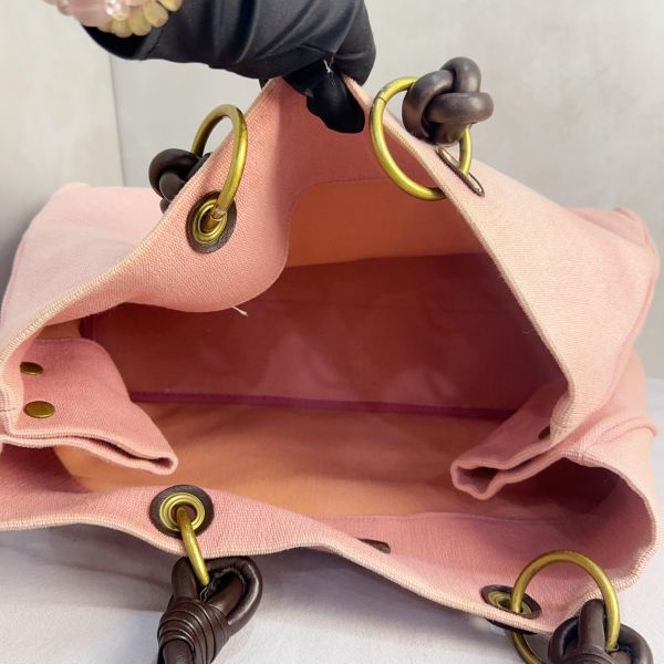 Bottega Veneta 粉紅色帆布托特包 
