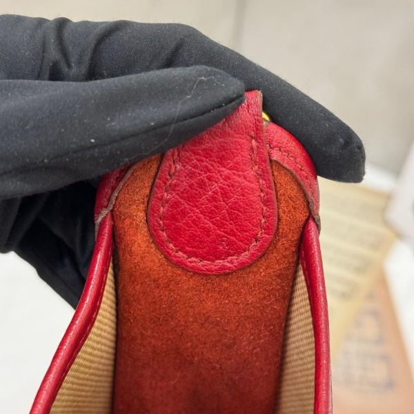Hermès Vespa 紅色帆布拼接包 