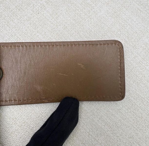 Bottega Veneta 金色圓頭 棕色編織 皮帶 腰帶 