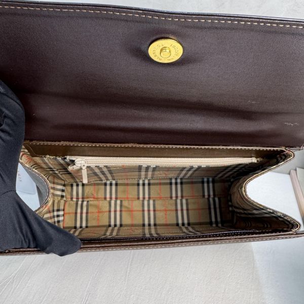 Burberry 復古拼接皮革手提包* 