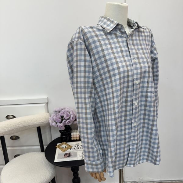 Dior 藍灰格紋襯衫 