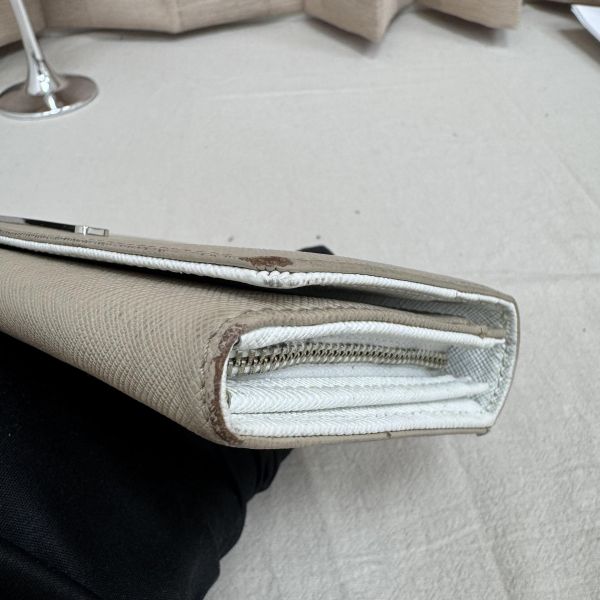 agnes b. 米色長款錢包 