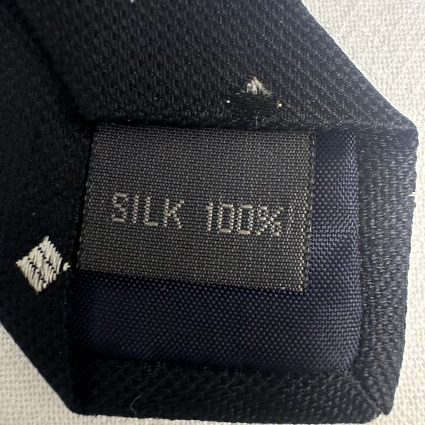 VALENTINO 范倫鐵諾 黑色白方格領帶 領結 絲綢（中古） 