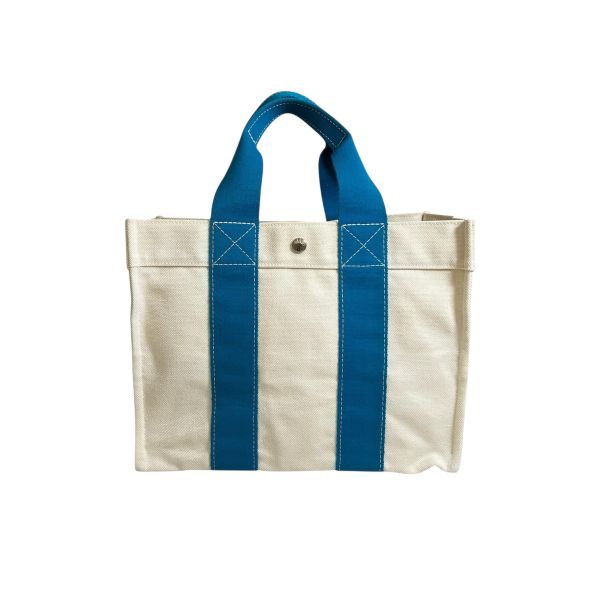 Hermès 帆布藍色手提包 