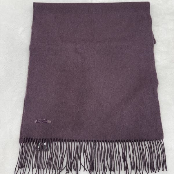 Chloé 紫羅蘭色刺繡logo 羊絨圍巾 