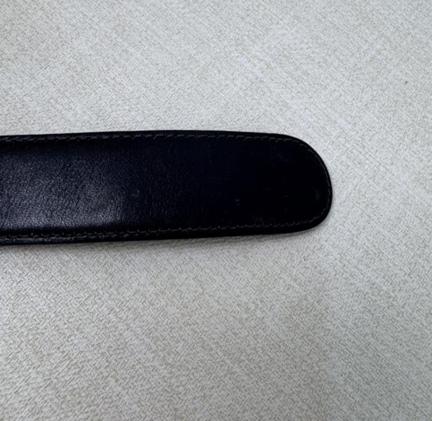 Celine 金x銀馬車頭 黑皮革 皮帶 腰帶 