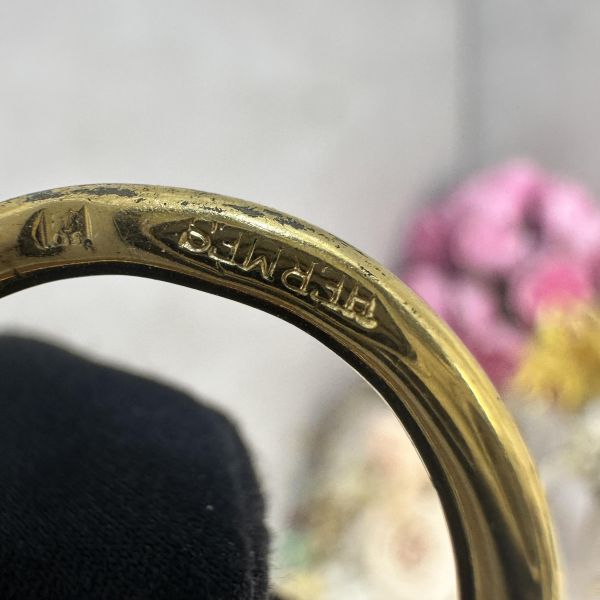 Hermes 中古金色扭結絲巾環絲巾扣 