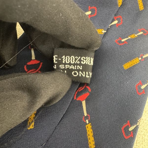 CELINE 藍 多圖 領帶 領結 絲綢（中古） 