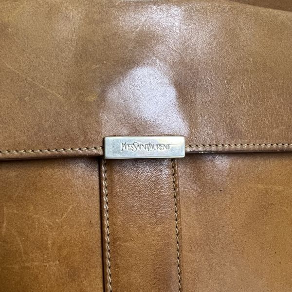 YsL 棕色皮革 斜背包 