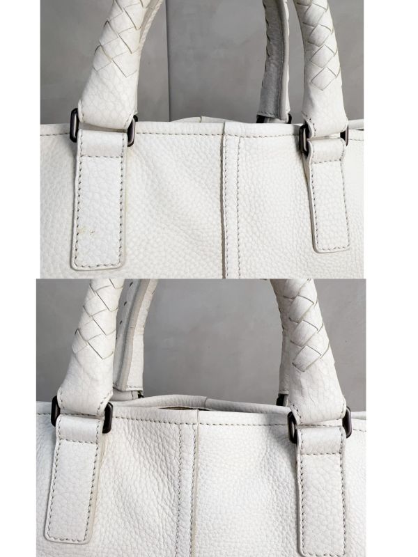 Bottega Veneta白色鹿皮皮革托特包 