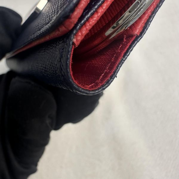 Agnes B 藍色釦式鑰匙包 