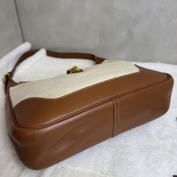 Hermès Trim 31金棕金釦拼帆布 