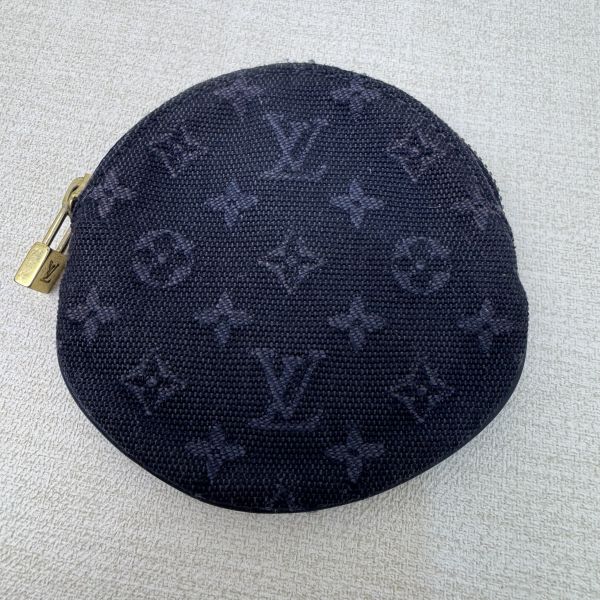 Louis Vuitton 黑色提花布零錢包 