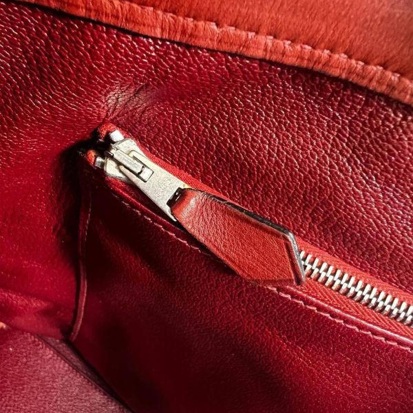 Hermès 皮革帆布手提包 