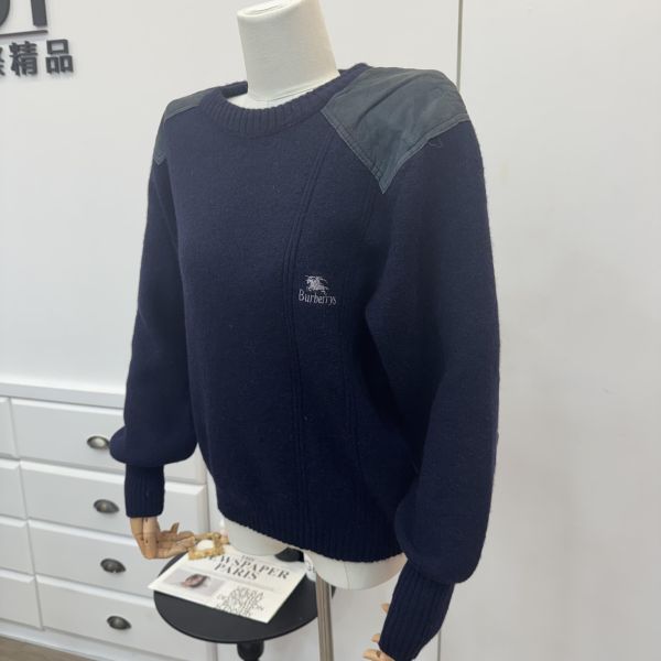 Burberry 皮拼羊毛衣 